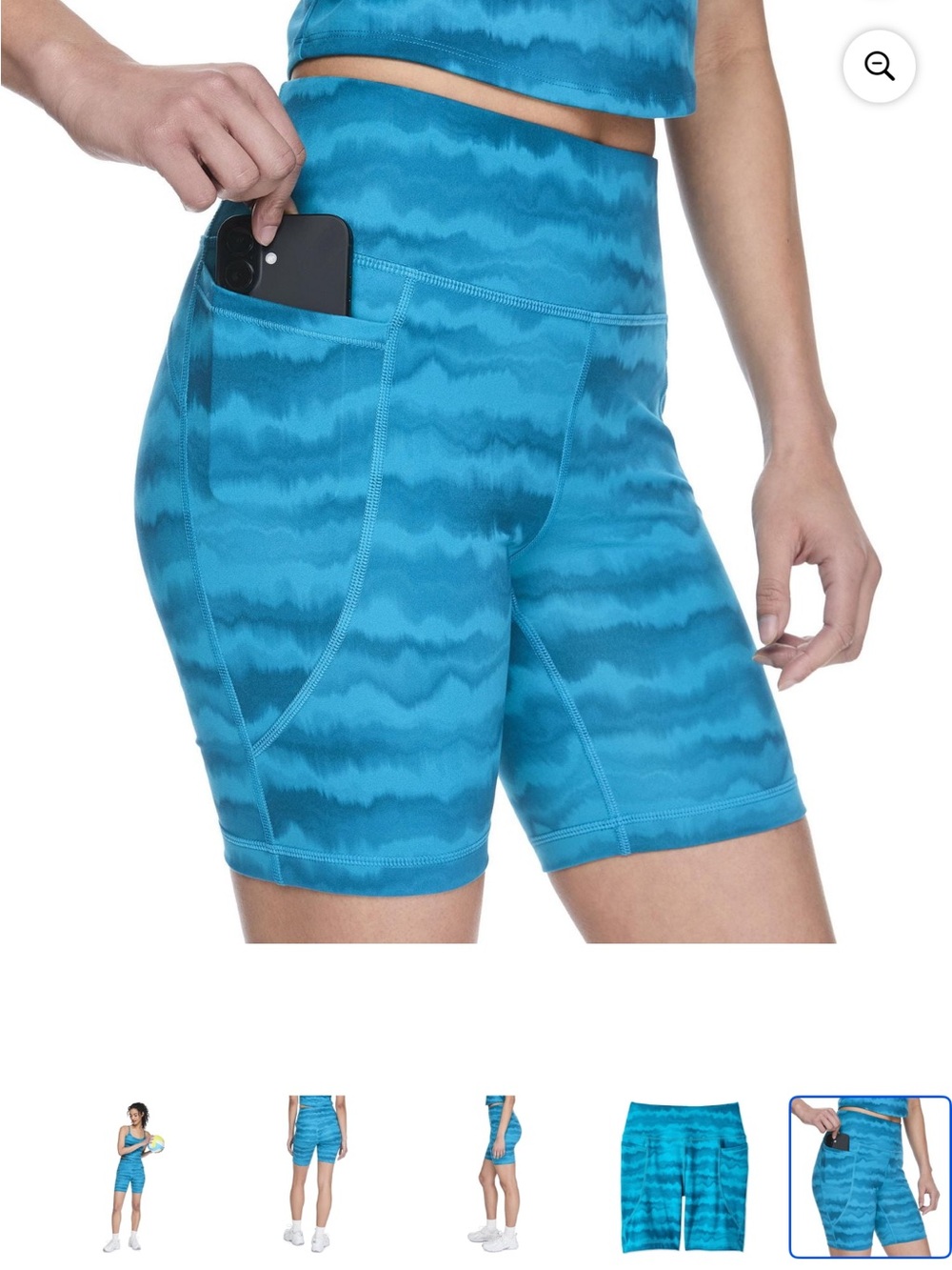 Athletic Works Women’s 7” Athletic Shorts Blue Pattern M NWT